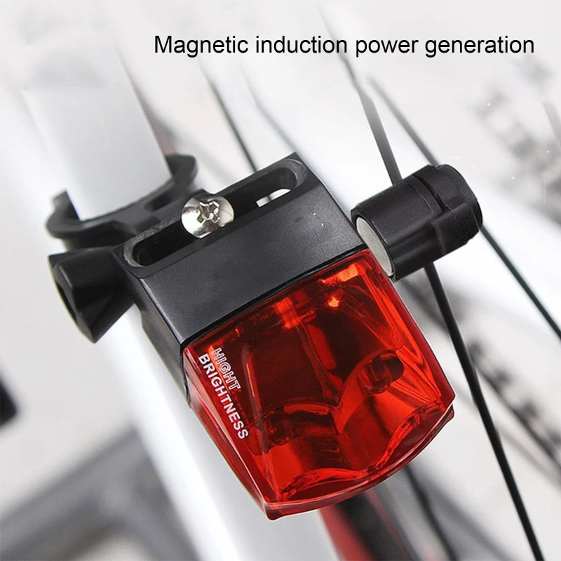 Задний фонарь велосипеда, выработка энергии магнитной индукции, светодиодная подсветка для безопасности велосипедного шлема, водонепроницаемость IPX4