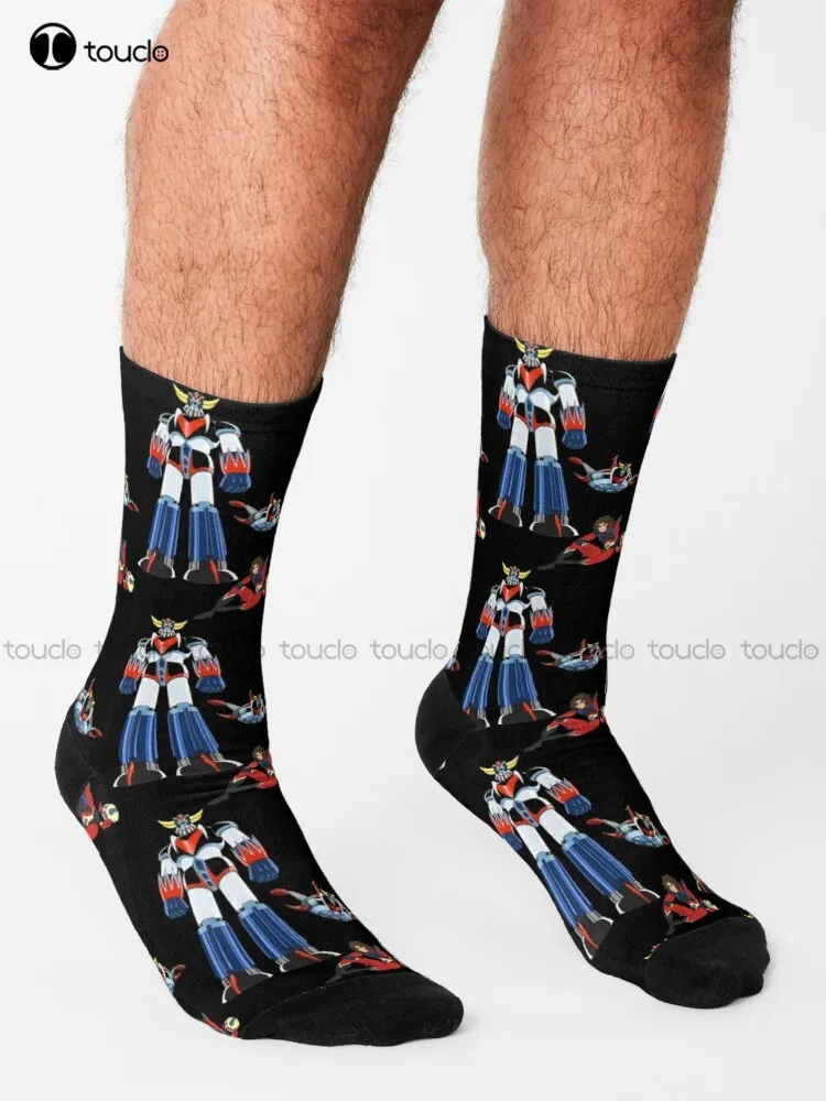 Goldrake - Носки Goldorak, Черные носки для мужчин, Персонализированные носки Унисекс для взрослых, подростков и молодежи, подарок в стиле Харадзюку с цифровой печатью 360 °