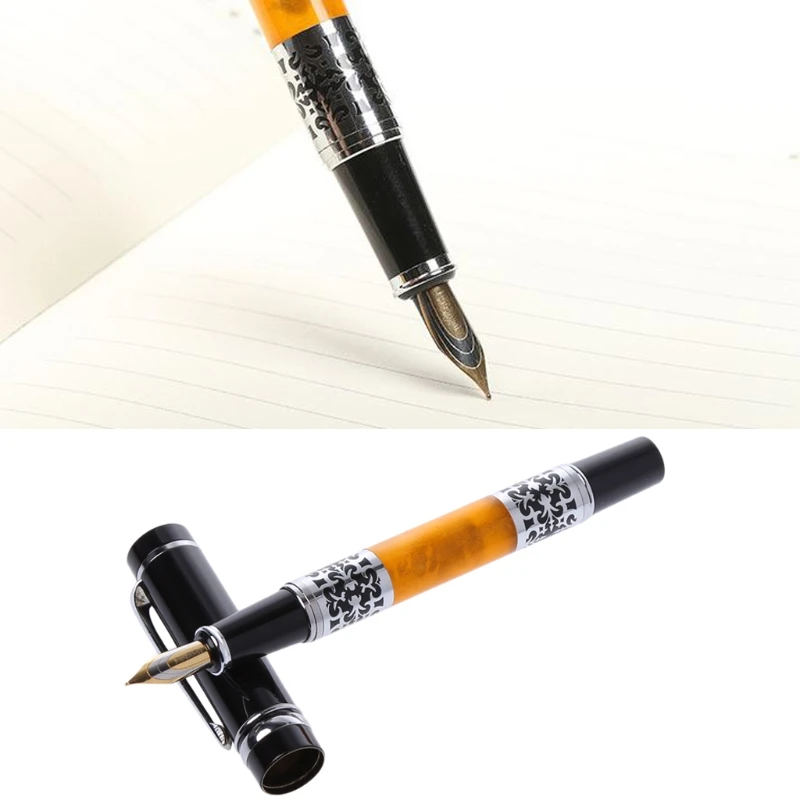 Элегантная перьевая ручка янтарного цвета, перьевая ручка, чернила для каллиграфии, ручка для письма, рисунок, фирменный Рождественский подарок для студентов, прямая поставка