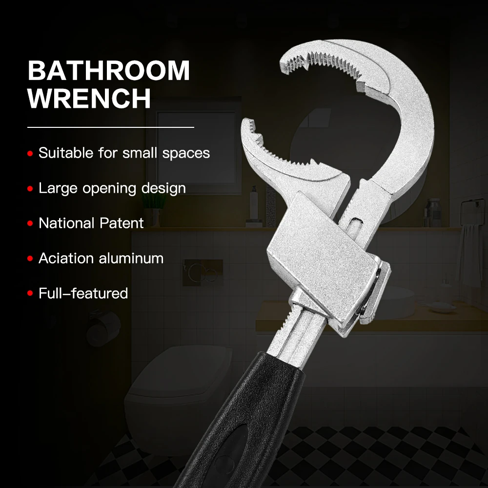 Многофункциональный Ключ для ванной Комнаты, раковина, водопровод, Разводной ключ с большим отверстием 80 мм, Домашний Специальный Инструмент для ремонта ключей для ванной комнаты