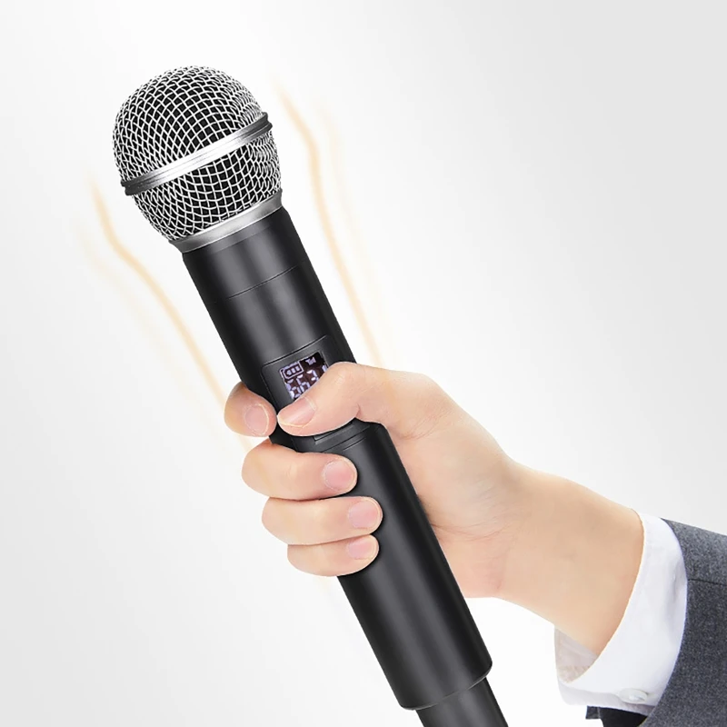 Беспроводной ручной микрофон-приемник UHF 693 Нчц FM-микрофон для домашнего выступления на открытом воздухе, караоке-вечеринки с живым пением.