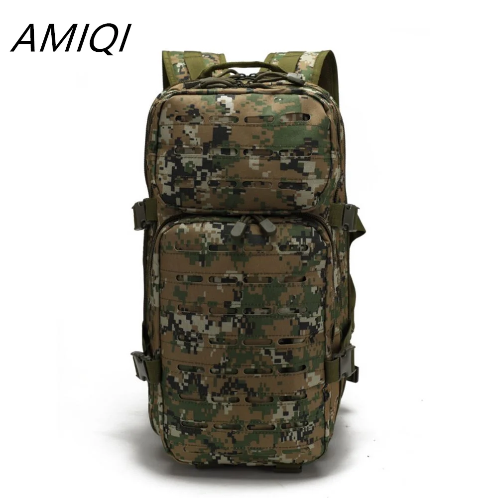 Легкий спортивный рюкзак AMIQI для активного отдыха, мужской рюкзак для поездок на работу, многофункциональный тактический рюкзак Blac