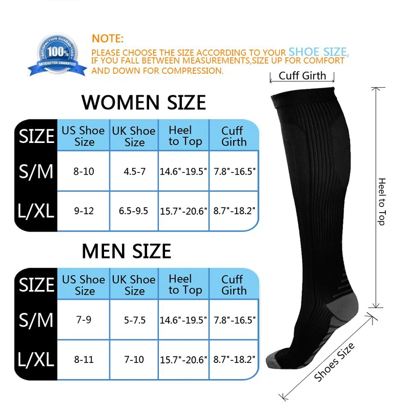 Новое поступление, компрессионные носки от усталости для женщин и мужчин, чулки от варикозного расширения вен, мягкие Чудо-носки, 1 пара