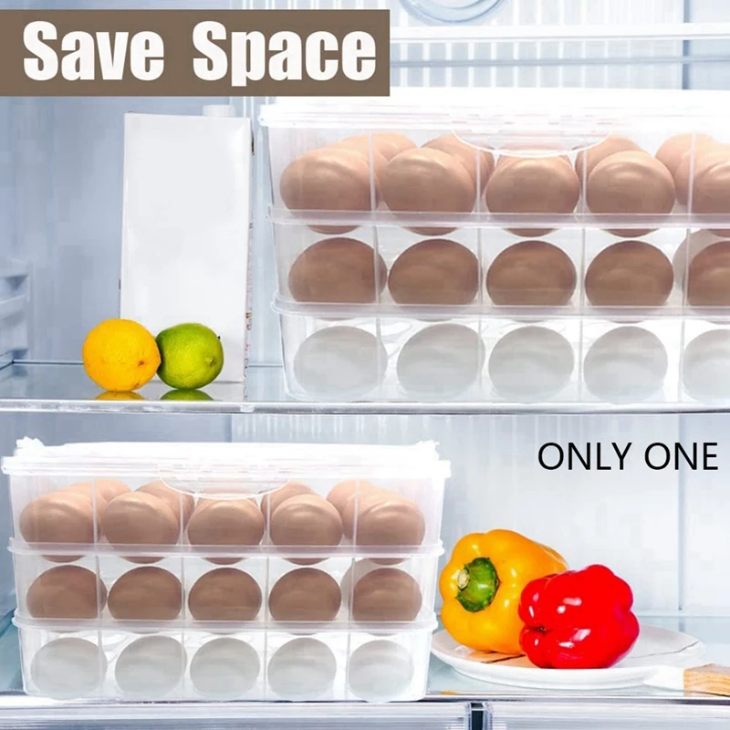 Подставка для яиц для холодильника, 3-слойные контейнеры для яиц с крышкой, Подставка для тарелок для яиц с крышкой