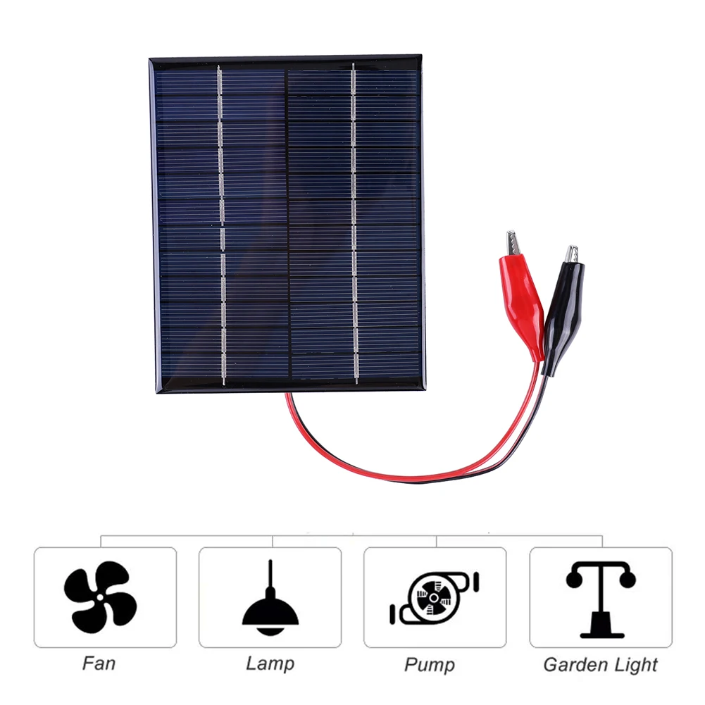 Водонепроницаемая Солнечная Панель 5 Вт 12 В Открытый DIY Солнечные Батареи Зарядное Устройство Поликремниевые Эпоксидные Панели 136x110 мм для 9-12 В Инструмент Для Зарядки Аккумулятора