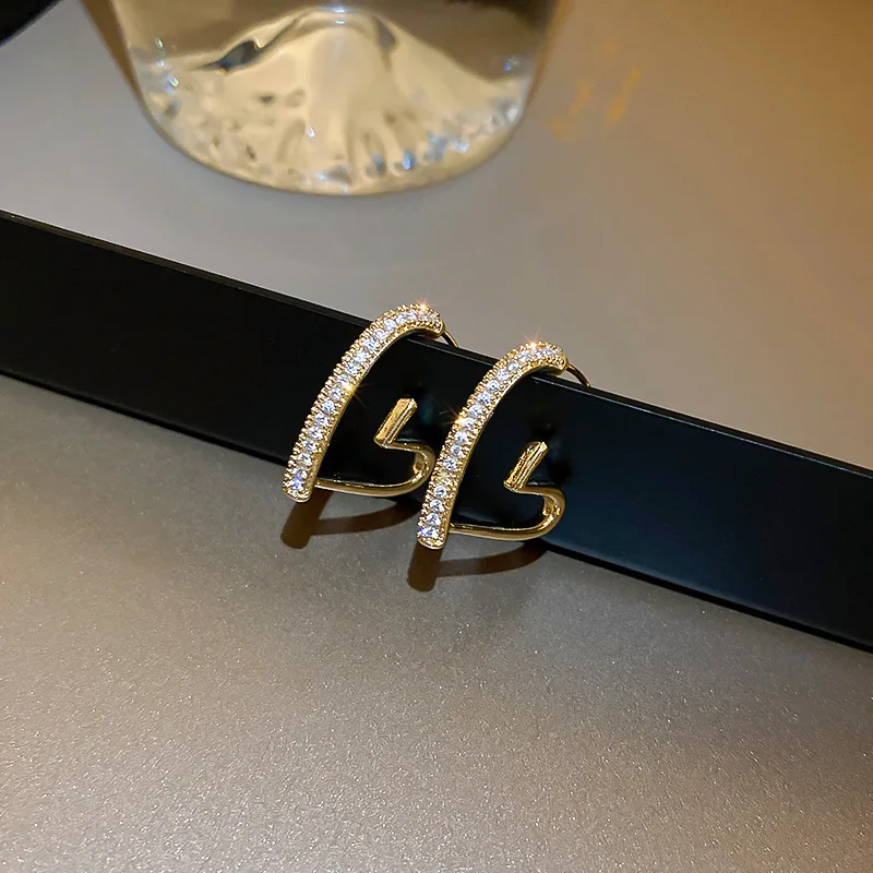 Новые серьги из стерлингового серебра S925 пробы с цирконом Love, большой обруч для ушей, персонализированные Роскошные Высококачественные женские шпильки, изысканные ювелирные изделия