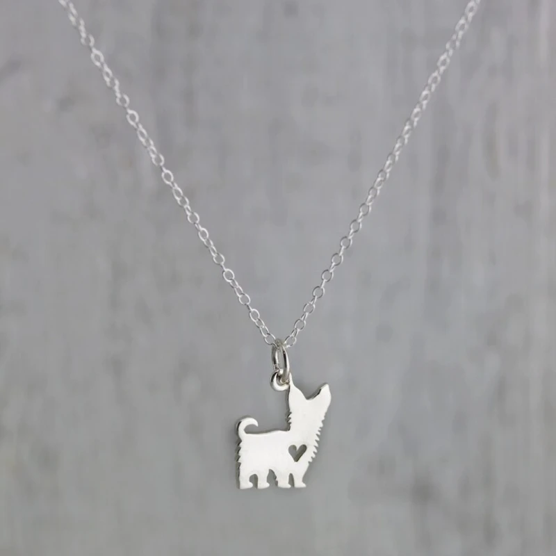Мультяшное креативное ожерелье со щенком Йоркширского терьера из нержавеющей стали, ожерелья и подвески для милых домашних собак, Ювелирные изделия для женщин