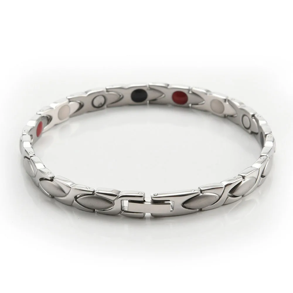 Модный магнитный браслет диаметром 6,4 мм, мужские ювелирные браслеты из нержавеющей стали, женские Браслеты для похудения, Магнитотерапия, подарок на годовщину здоровья