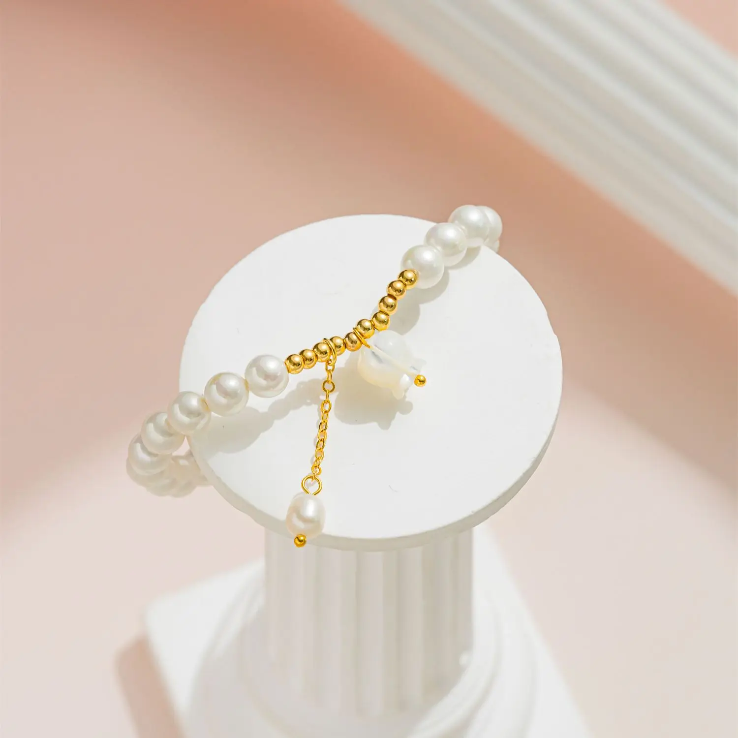 Браслет из настоящего натурального белого пресноводного жемчуга для женщин, милый браслет из бусин в стиле OL, женский
