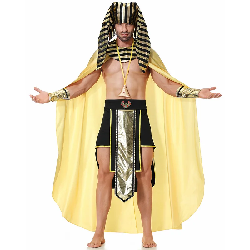 Костюм фараона Костюм на Хэллоуин для взрослого мужчины Древний Египет Египетский фараон Король Тутанхамон Одежда для косплея