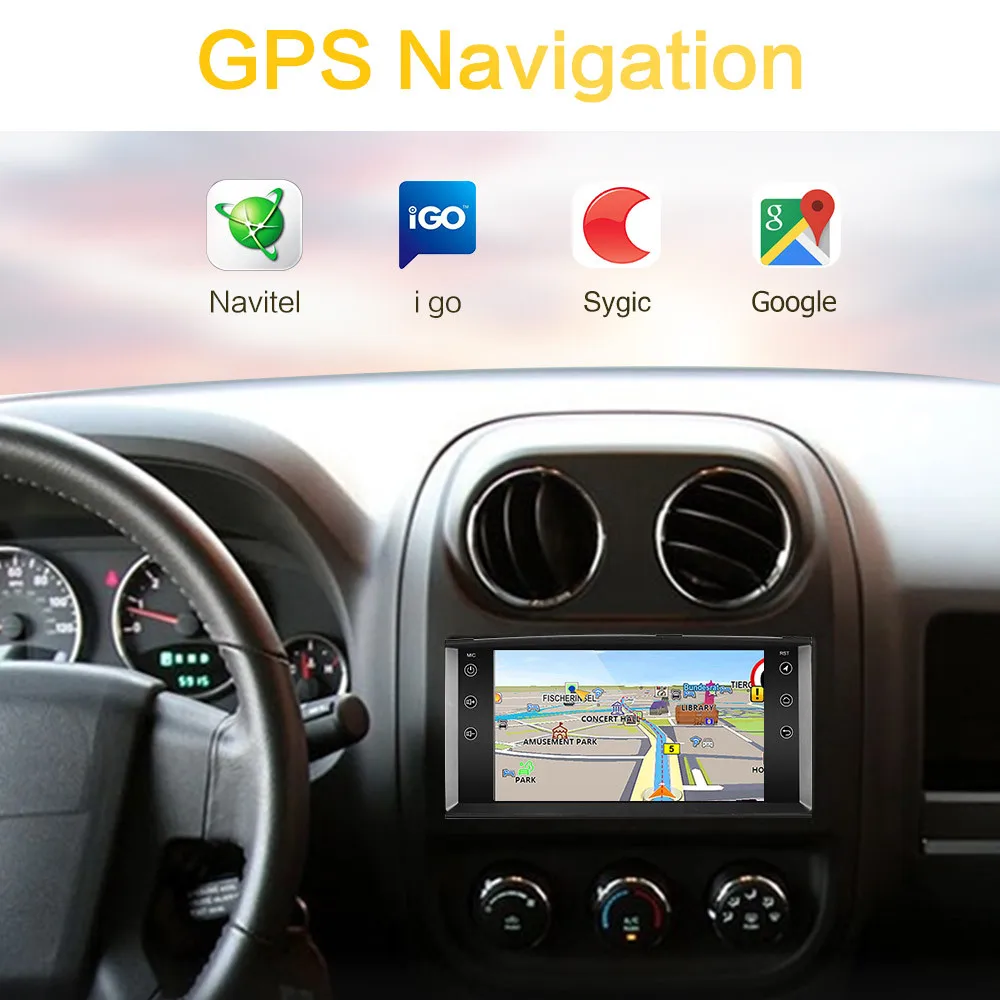 2Din Android 10 7' Автомобильный Радиоприемник для Jeep Cherokee 2009 2008 2010 2016 Wrangler Автомобильный стерео для Dodge Chrysler Compass GPS Авторадио