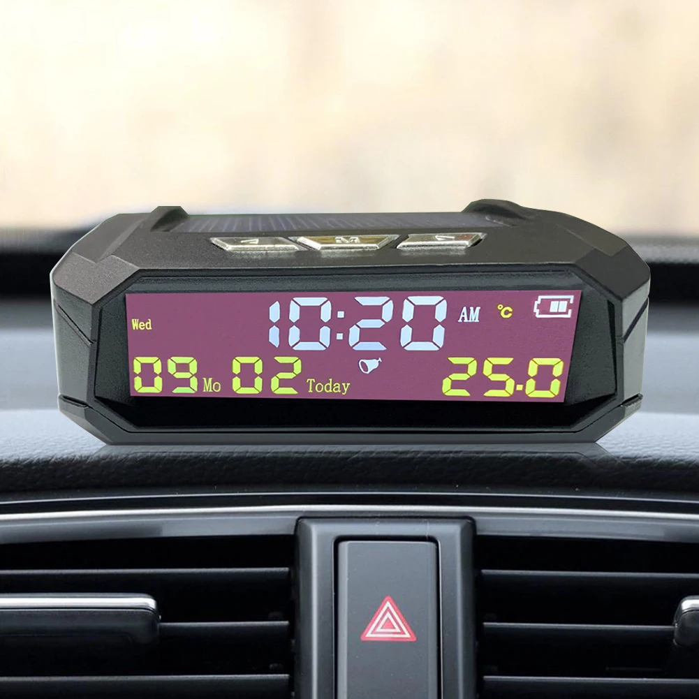 Цифровые Часы TPMS Look Solar LCD Car Auto с Датой и Индикацией Температуры В автомобиле