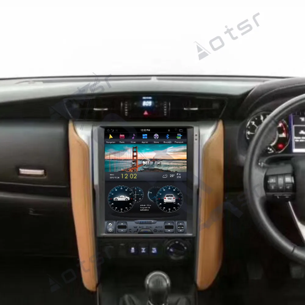 PX6 DSP Carplay Tesla screen 4G + 128 ГБ Android 9,0 Автомобильный мультимедийный плеер для TOYOTA FORTUNER 2016 GPS Радио Авто стерео головное устройство