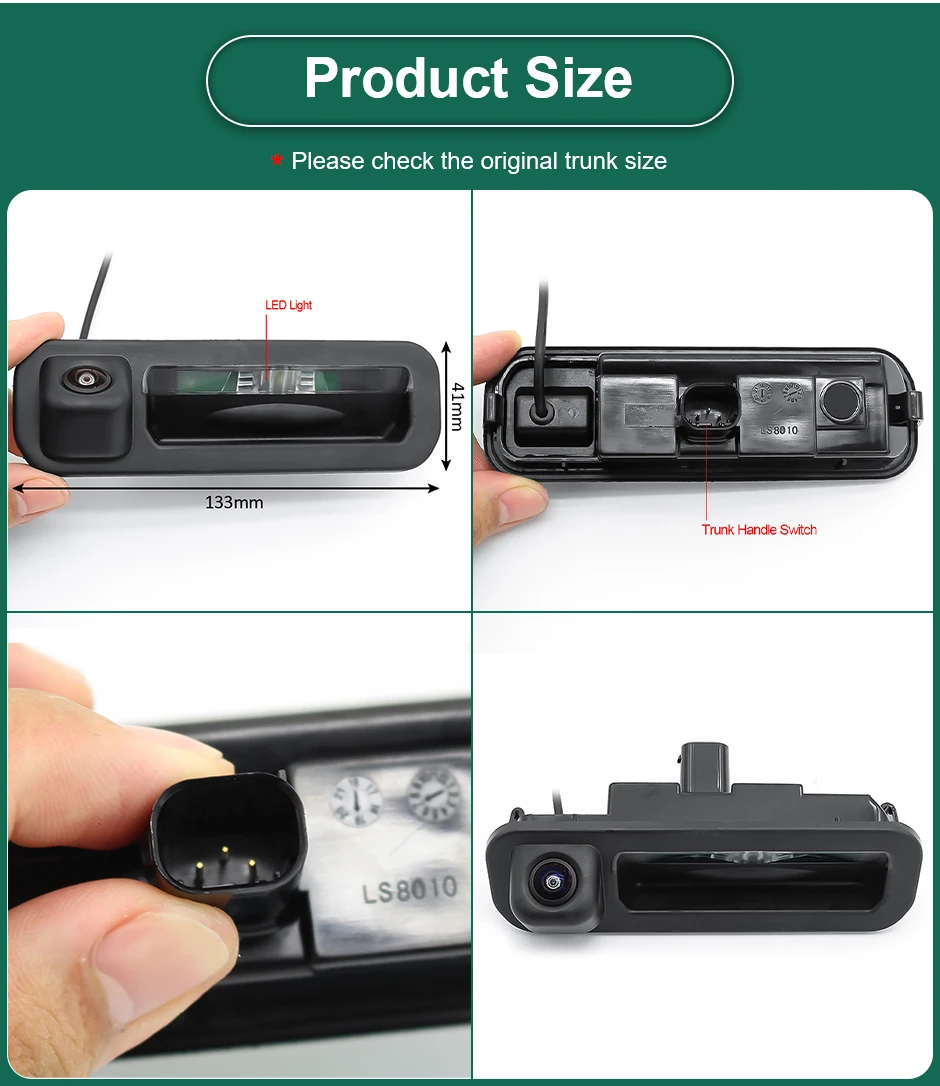 GreenYi Ночного Видения Водонепроницаемая AHD 1080P Камера Заднего Вида С Ручкой Багажника Для Ford Focus 2 Фокус 3 MK2 MK3 C MAX 2011-2014