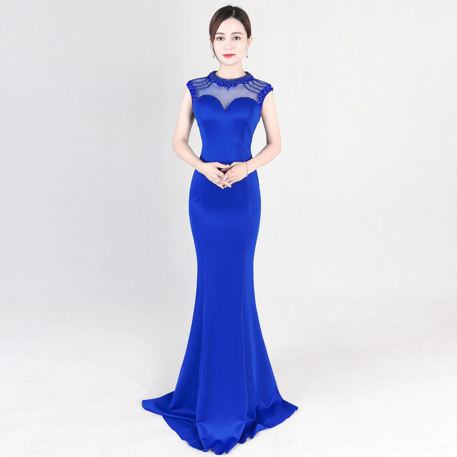 Ежегодное шоу компании Вечернее платье Fashion Fishtail Banquet Slim Fit, длинное платье для ведущей