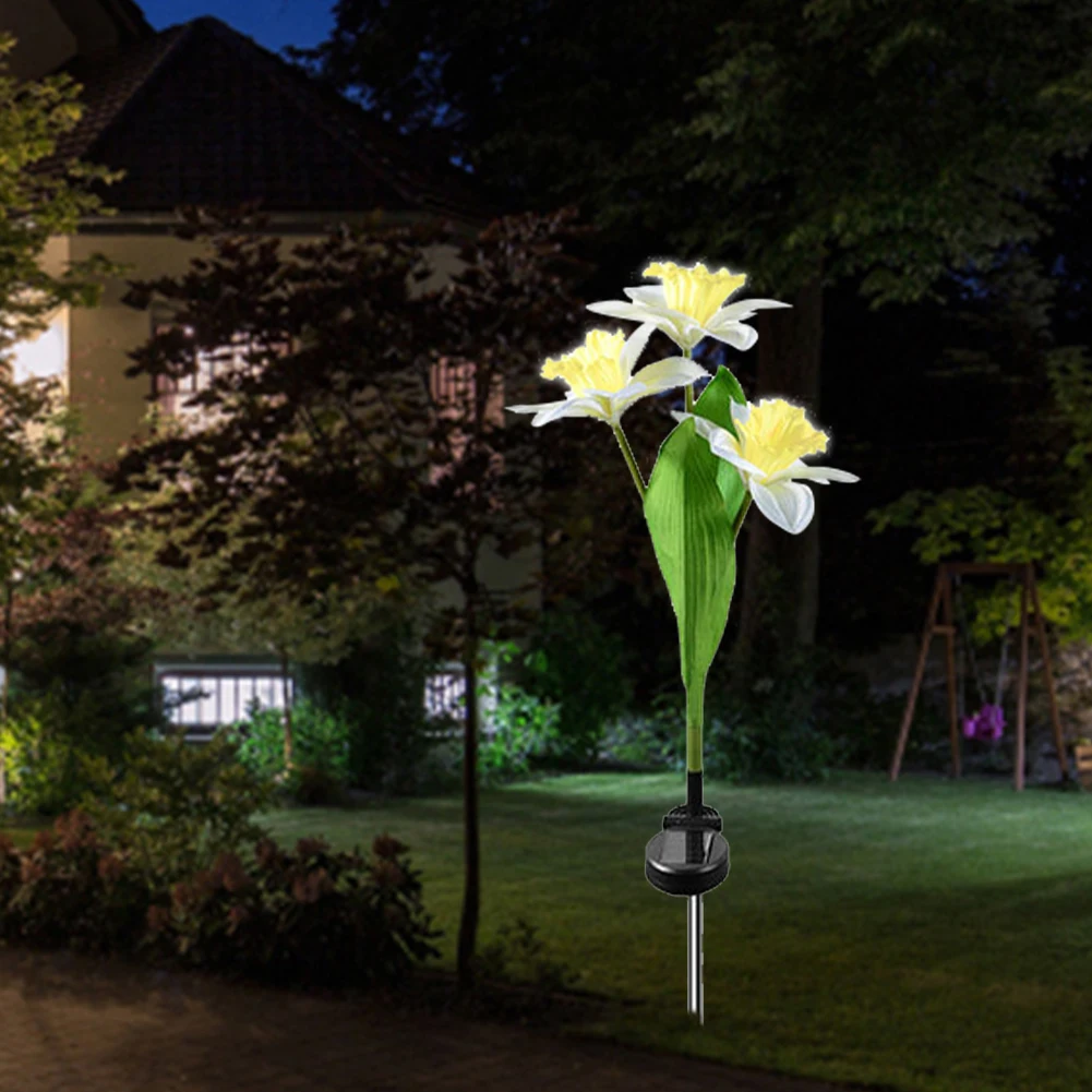 2шт Цветочная лужайка Освещение дорожки Водонепроницаемые солнечные декоративные ландшафтные фонари для дорожки Прочная простая установка для домашнего сада