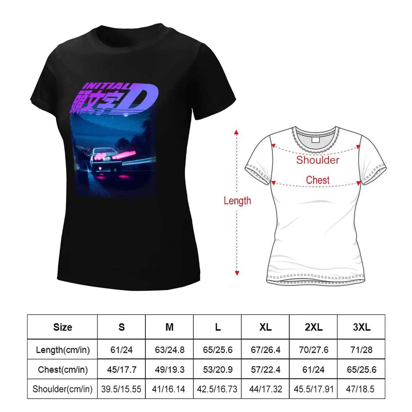 Футболки Initial D Neon AE86, топы больших размеров, короткая футболка, весенняя одежда для женщин 2023 г.