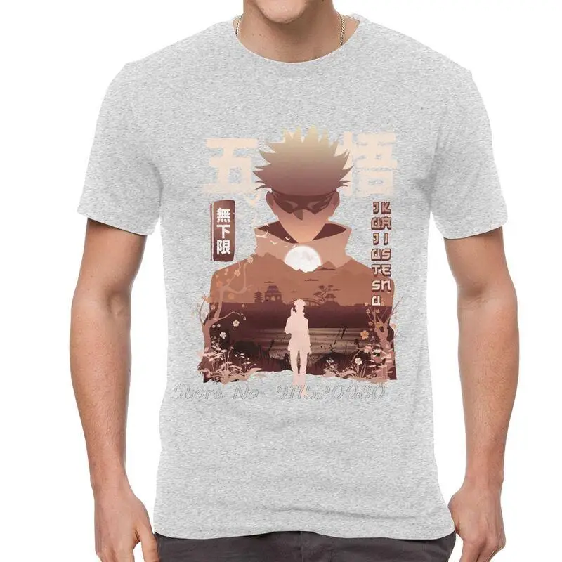 Мужская футболка Satoru Gojo Japan Anime Manga, Забавная Футболка Jujutsu Kaisen, Крутая Футболка, Хлопковые Футболки, Уличная Одежда Harajuku