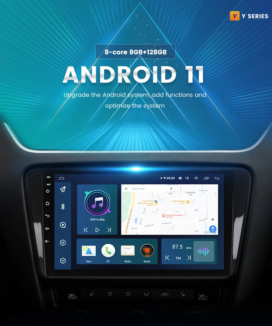 Автомагнитола Android 11 для Peugeot 2008 1 2013 - 2020 BT Carplay GPS Навигация DSP RDS Автоматический видеоплеер QLED 8G 128G Без 2Din DVD