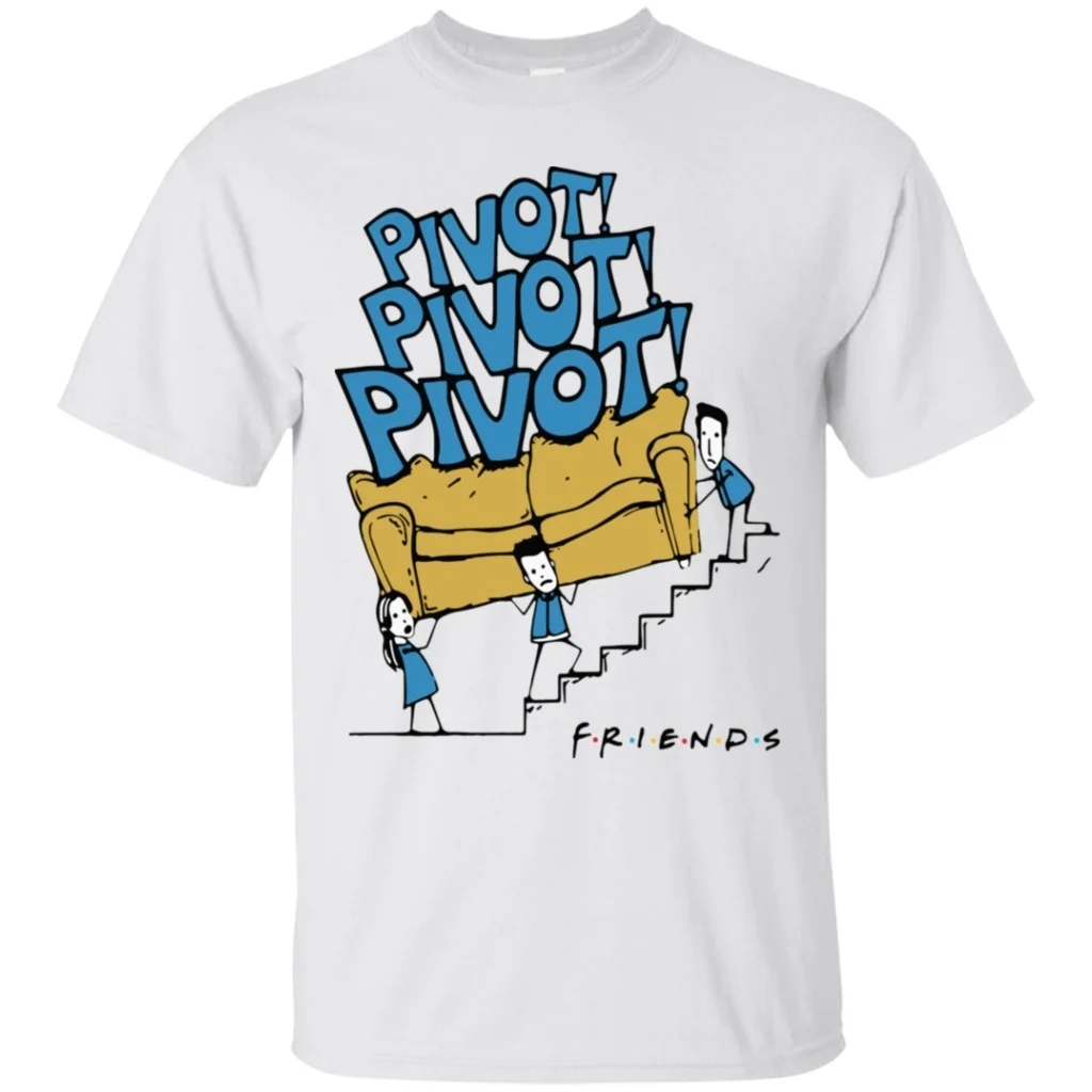 1шт Белая серая Желтая футболка унисекс Friends Tv Show Pivot, футболка со смешными цитатами, хипстеры, Милая футболка с принтом, белая
