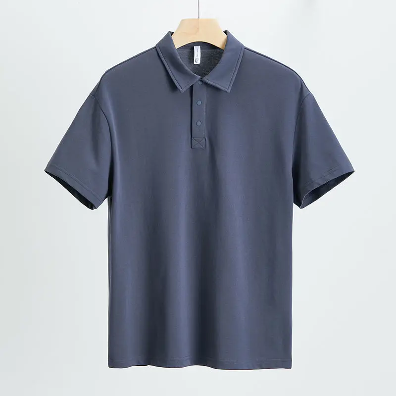 Высококачественная мужская рубашка-поло с нишевым дизайном, весна и лето, однотонный простой топ, свободная футболка с короткими рукавами, мужская