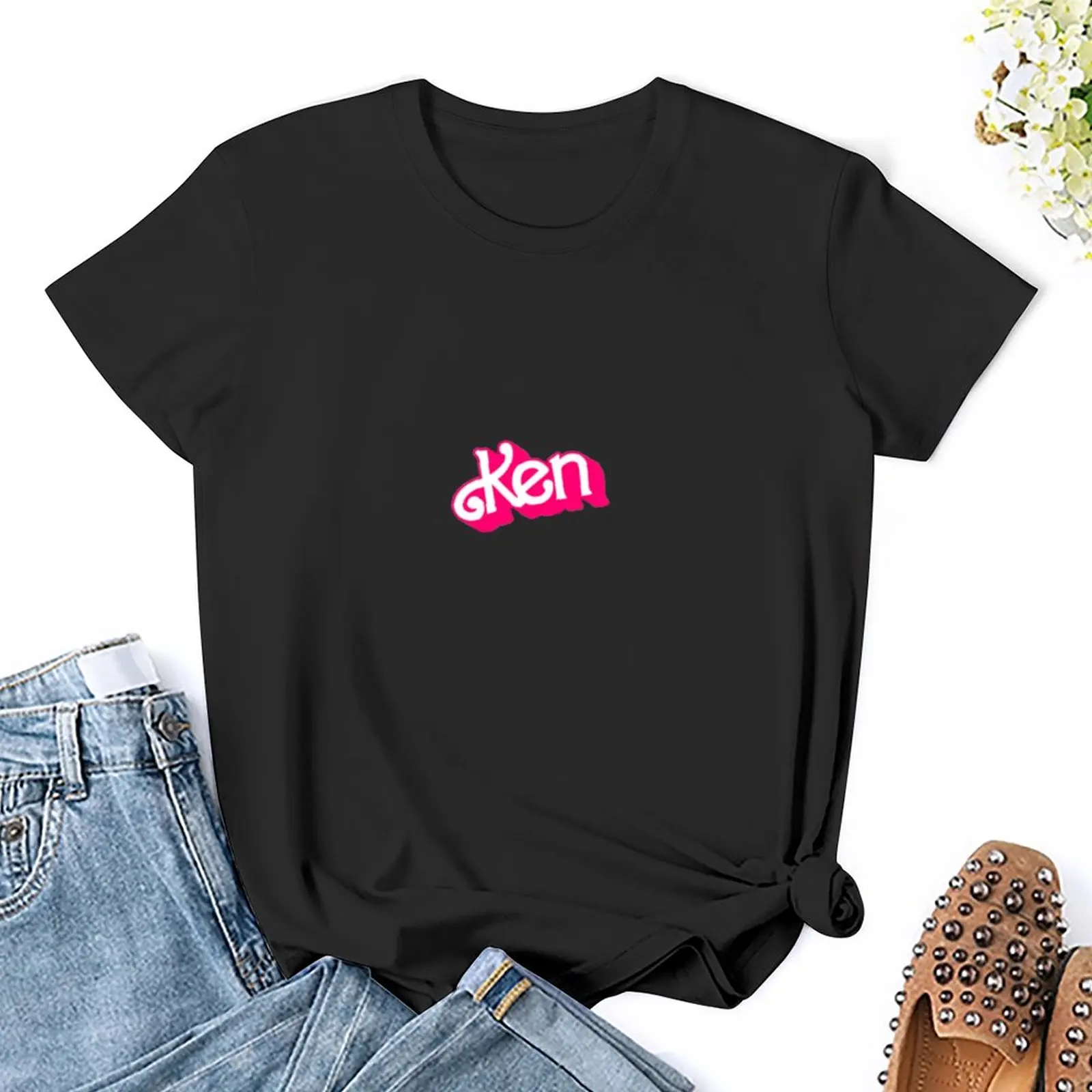 Футболка с логотипом Кена, одежда из аниме, летний топ, женские футболки