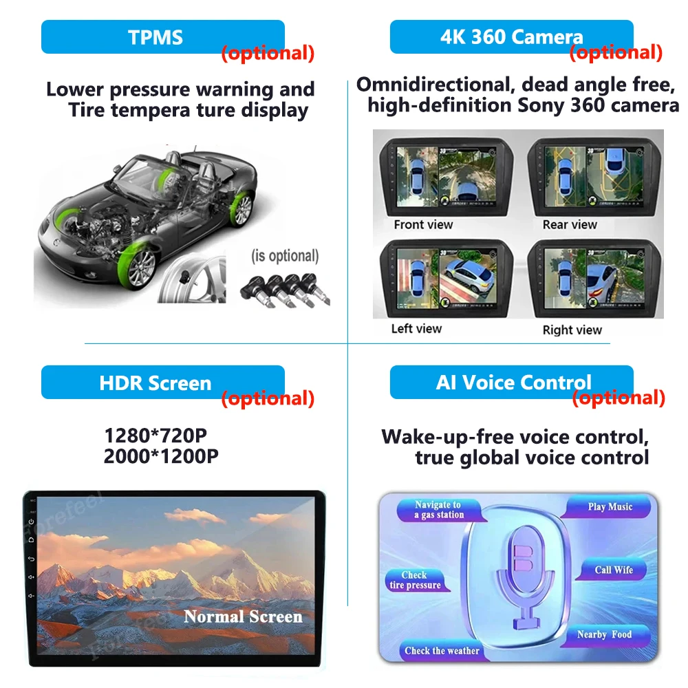 Для Toyota Yaris Vios 2014 2015 2016 Автомобильный Стерео Процессор Радио QLED Плеер Навигация Carplay Auto HDR 5G Cam Dash WIFI Без 2din DVD
