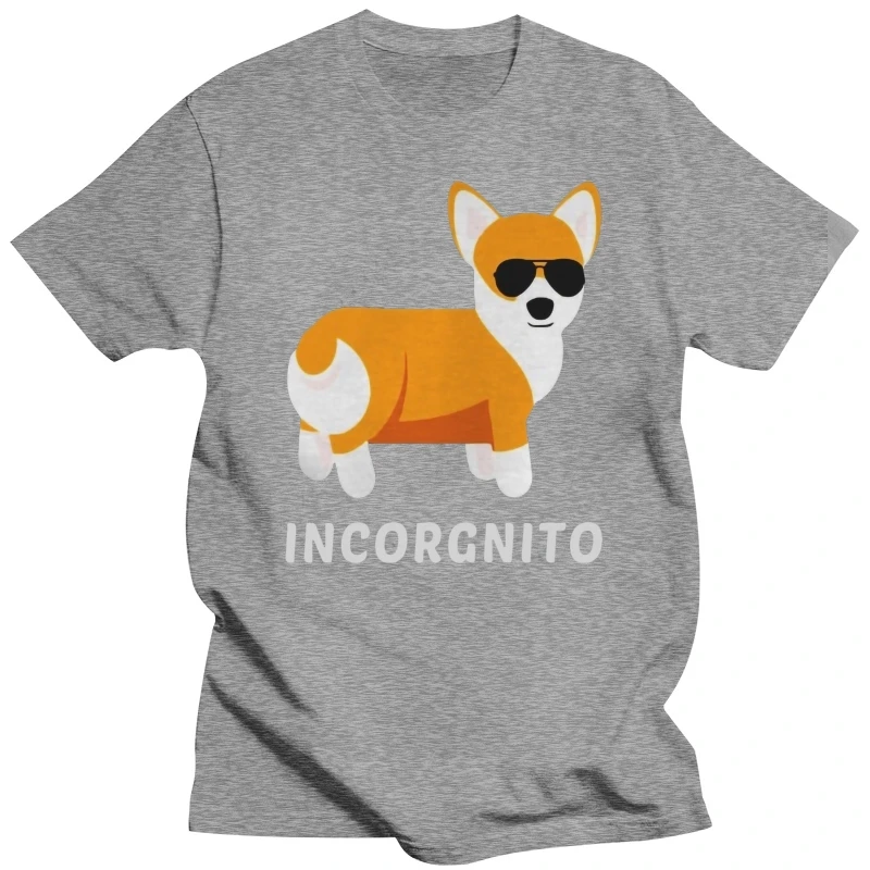 Мужская футболка с забавным корги, футболка с забавным животным Incorgnito (1), крутая футболка с принтом, футболки, топ