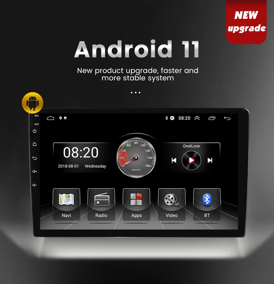 YC HD 1024*600 Автомобильный Видеоплеер Android 11 