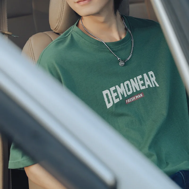 Мужская одежда, новые летние футболки для пар 2023, мужская футболка для отдыха Korea road wind, популярный хлопок с логотипом